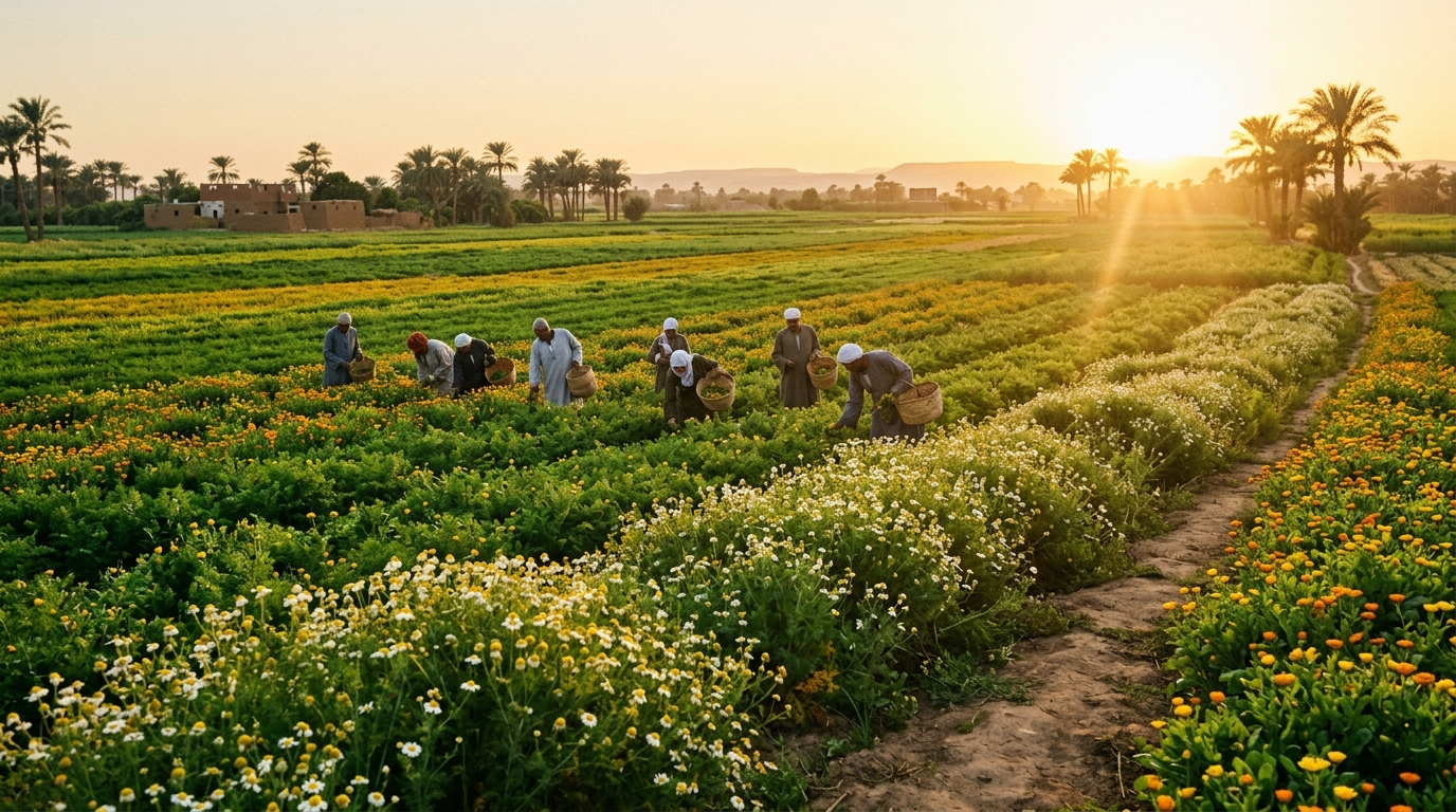 Egyptian herb farmland